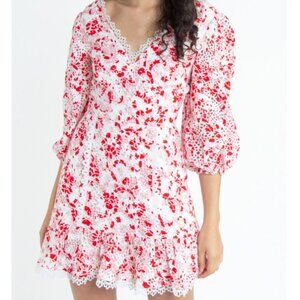 La Maison Talulah Dance & Romance Dress Lacey Eyelet Puff Sleeve Cottagecore-XS